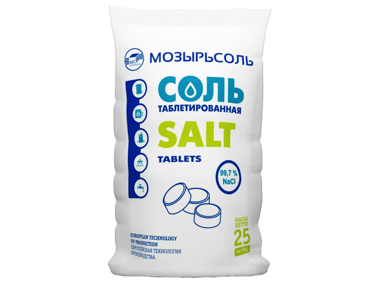Соль таблетированная Мозырьсоль, 25 кг